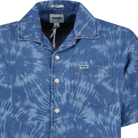 Wrangler Men's Washed Blue Retro Resort Denim Shirt | Wrangler In Lebanon