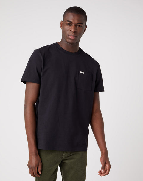 Wrangler Men's Black Short Sleeve 1 Pocket T-Shirt | Wrangler In Lebanon