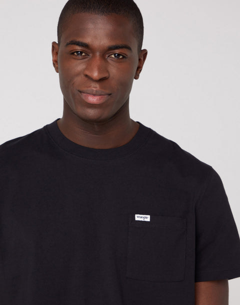 Wrangler Men's Black Short Sleeve 1 Pocket T-Shirt | Wrangler In Lebanon