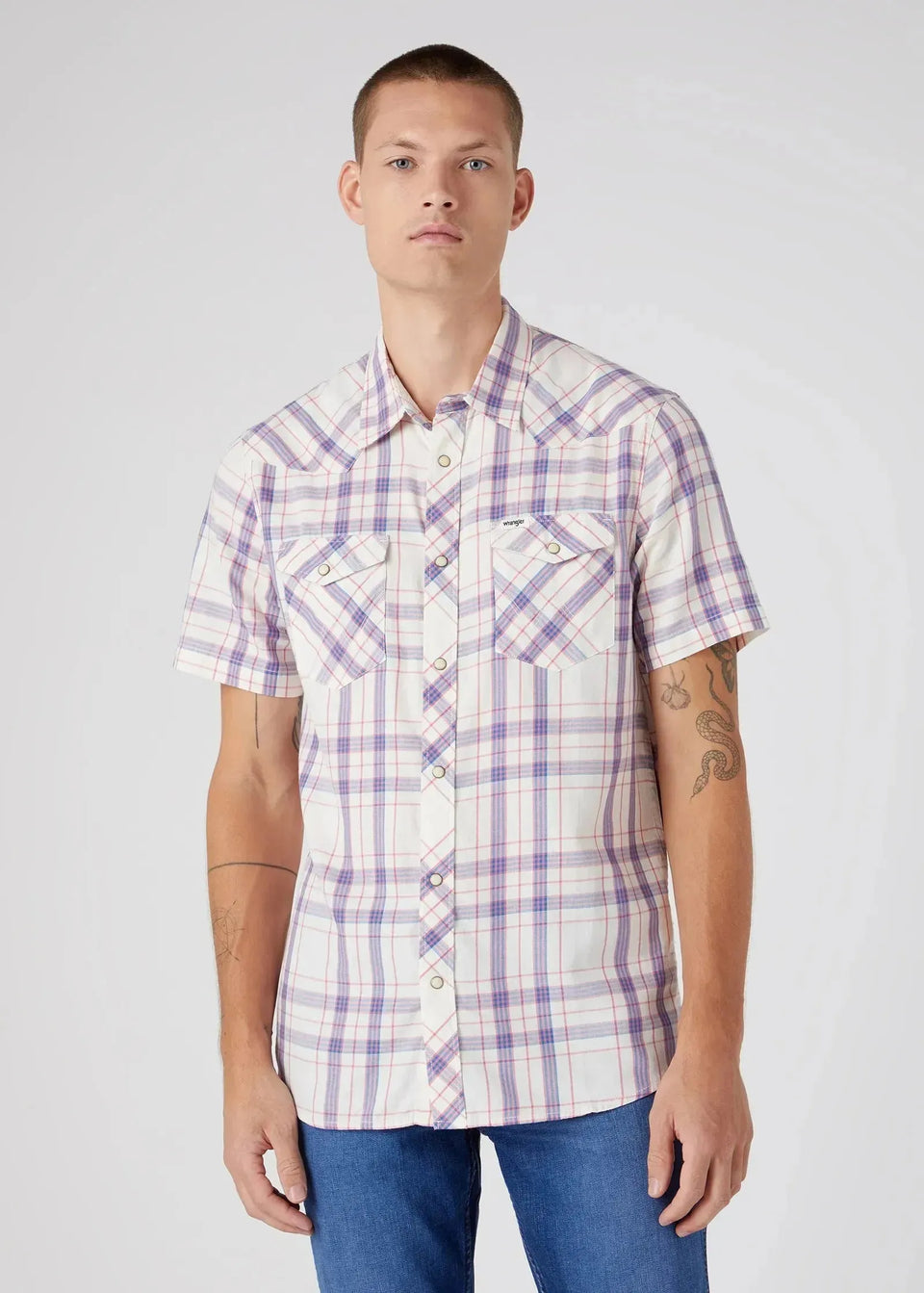 Wrangler Men's Multicolor Checkered Short Sleeve Western Shirt | Wrangler In Lebanon
