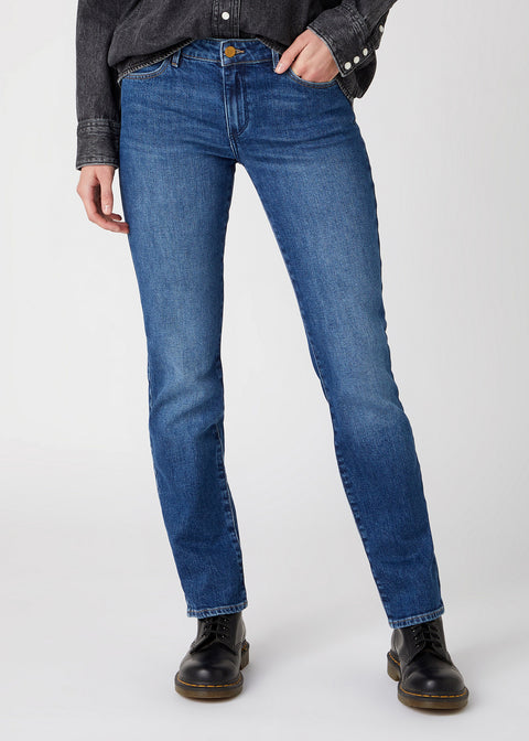 Wrangler Women's Dark Blue Straight Leg Jeans | Wrangler In Lebanon