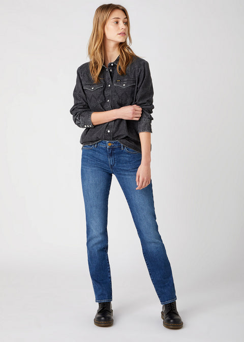 Wrangler Women's Dark Blue Straight Leg Jeans | Wrangler In Lebanon