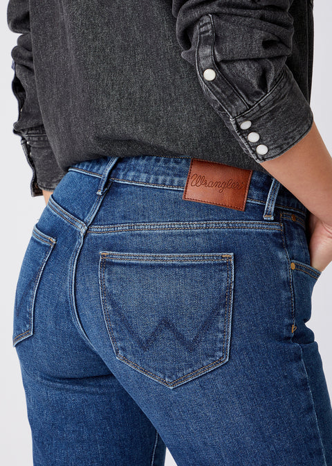 Wrangler Women's Dark Blue Straight Leg Jeans | Wrangler In Lebanon