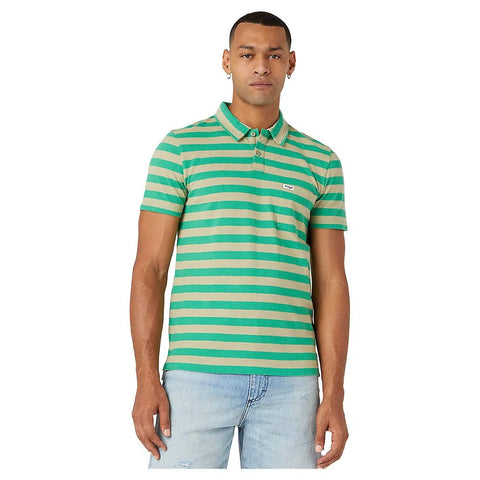 Wrangler Men's Tea Leaf Stripe Polo T-Shirt | Wrangler In Lebanon