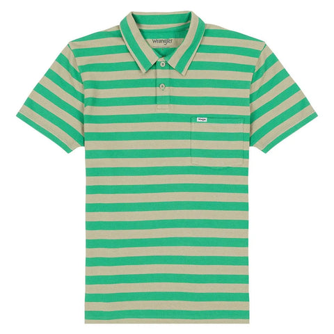 Wrangler Men's Tea Leaf Stripe Polo T-Shirt | Wrangler In Lebanon