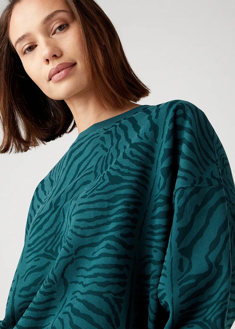 Wrangler Women's Green-Black Super Relaxed Sweatshirt | Wrangler In Lebanon