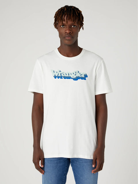 Wrangler Men's White Regular Fit Logo Print T-Shirt | Wrangler In Lebanon