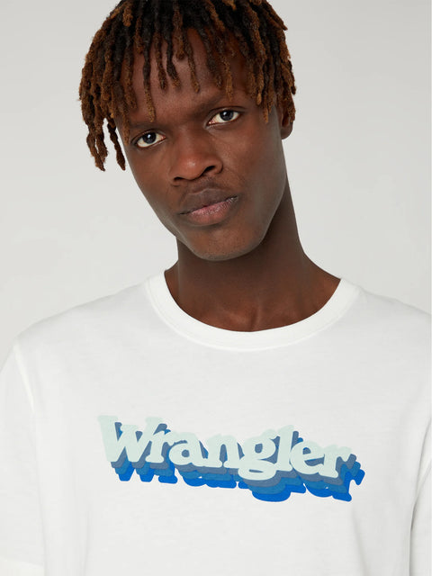 Wrangler Men's White Regular Fit Logo Print T-Shirt | Wrangler In Lebanon