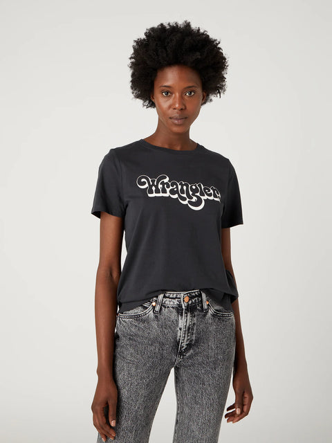 Wrangler Women's Washed Black Regular T-Shirt | Wrangler In Lebanon