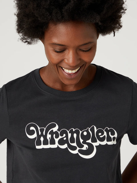 Wrangler Women's Washed Black Regular T-Shirt | Wrangler In Lebanon