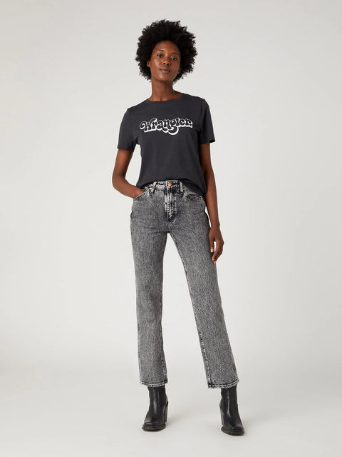 Wrangler Women's Washed Black Regular T-Shirt | Wrangler In Lebanon