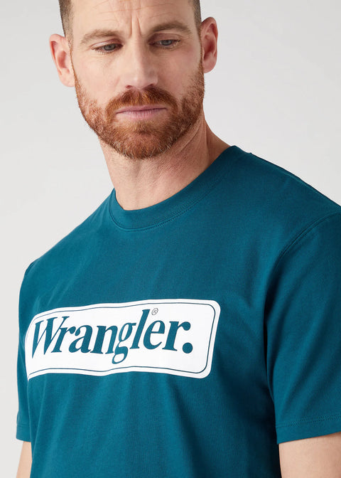 Wrangler Men's Petrol Logo Printed T-Shirt | Wrangler In Lebanon
