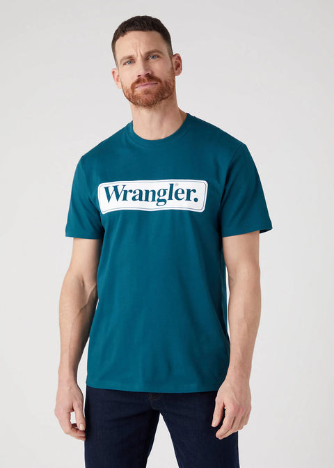 Wrangler Men's Petrol Logo Printed T-Shirt | Wrangler In Lebanon