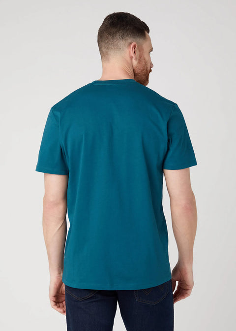 Wrangler Men's Petrol Logo Printed T-Shirt | Wrangler In Lebanon