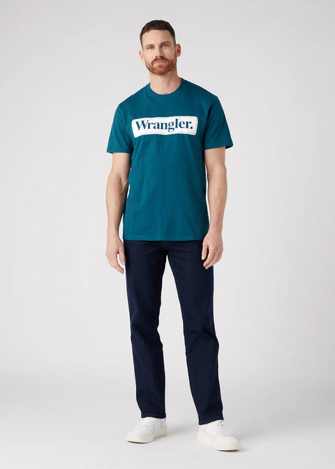Wrangler Men's Petrol Logo Printed T-Shirt | Wrangler In Lebanon