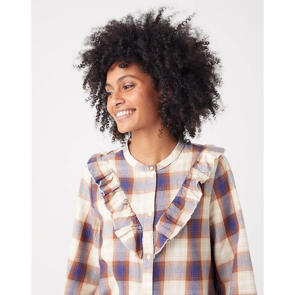 Wrangler Women's Multicolor Checkered  Western Frill long sleeve Shirt | Wrangler In Lebanon