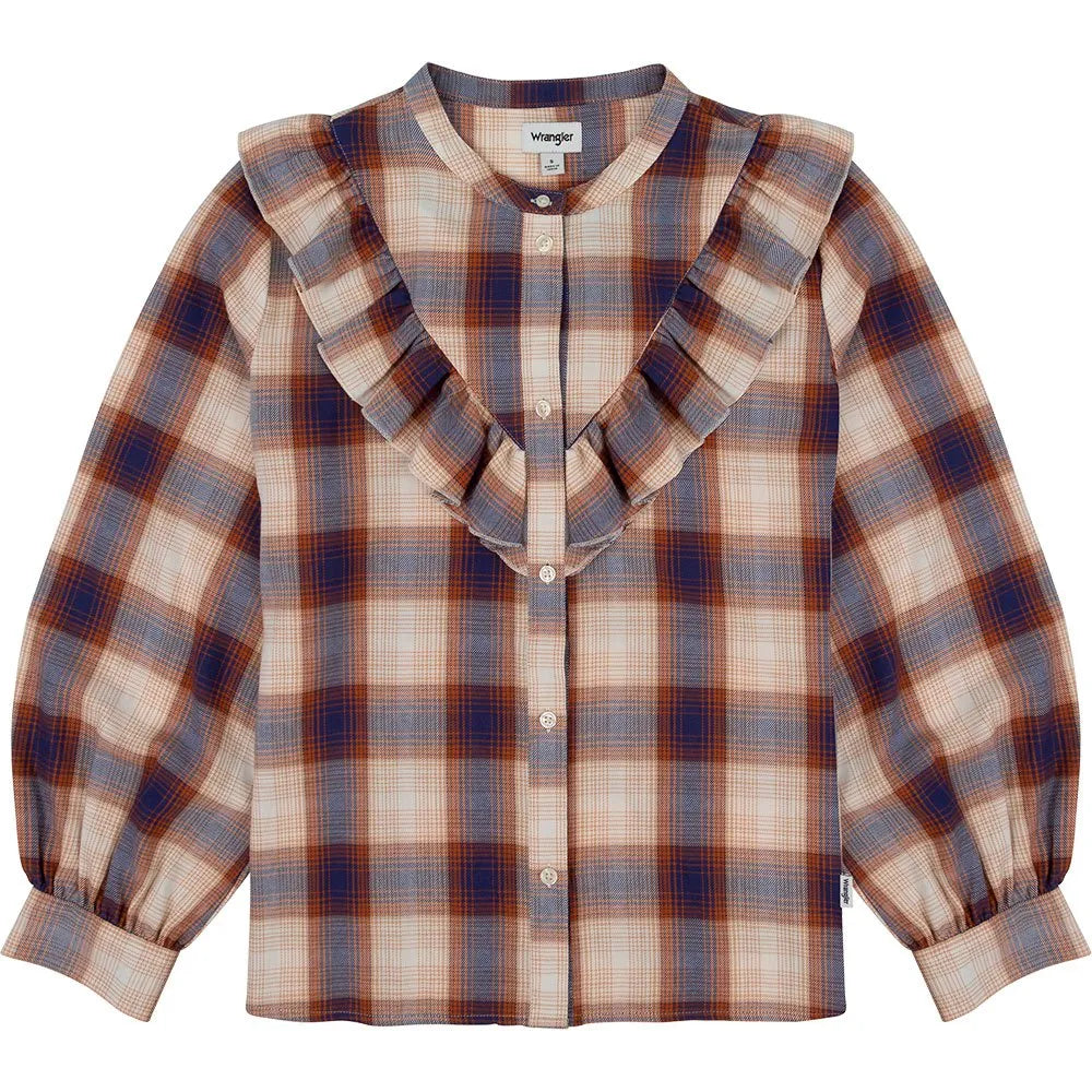 Wrangler Women's Multicolor Checkered  Western Frill long sleeve Shirt | Wrangler In Lebanon