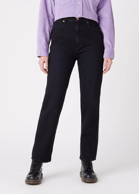 Wrangler Women's Black High Rise Straight  Wild West Jeans | Wrangler In Lebanon