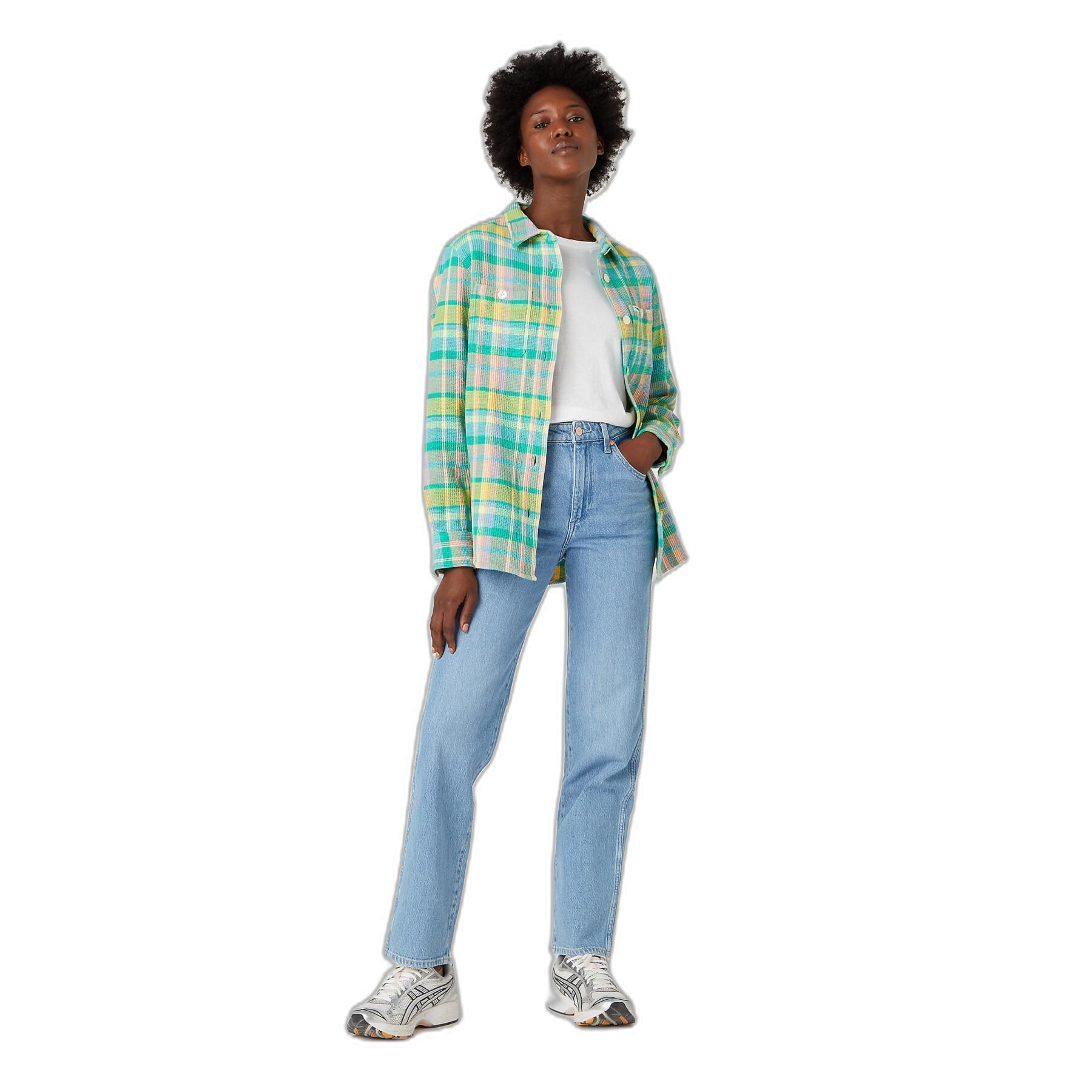 Wrangler Women's Multicolor Powder Blue Waffle Shacket | Wrangler In Lebanon