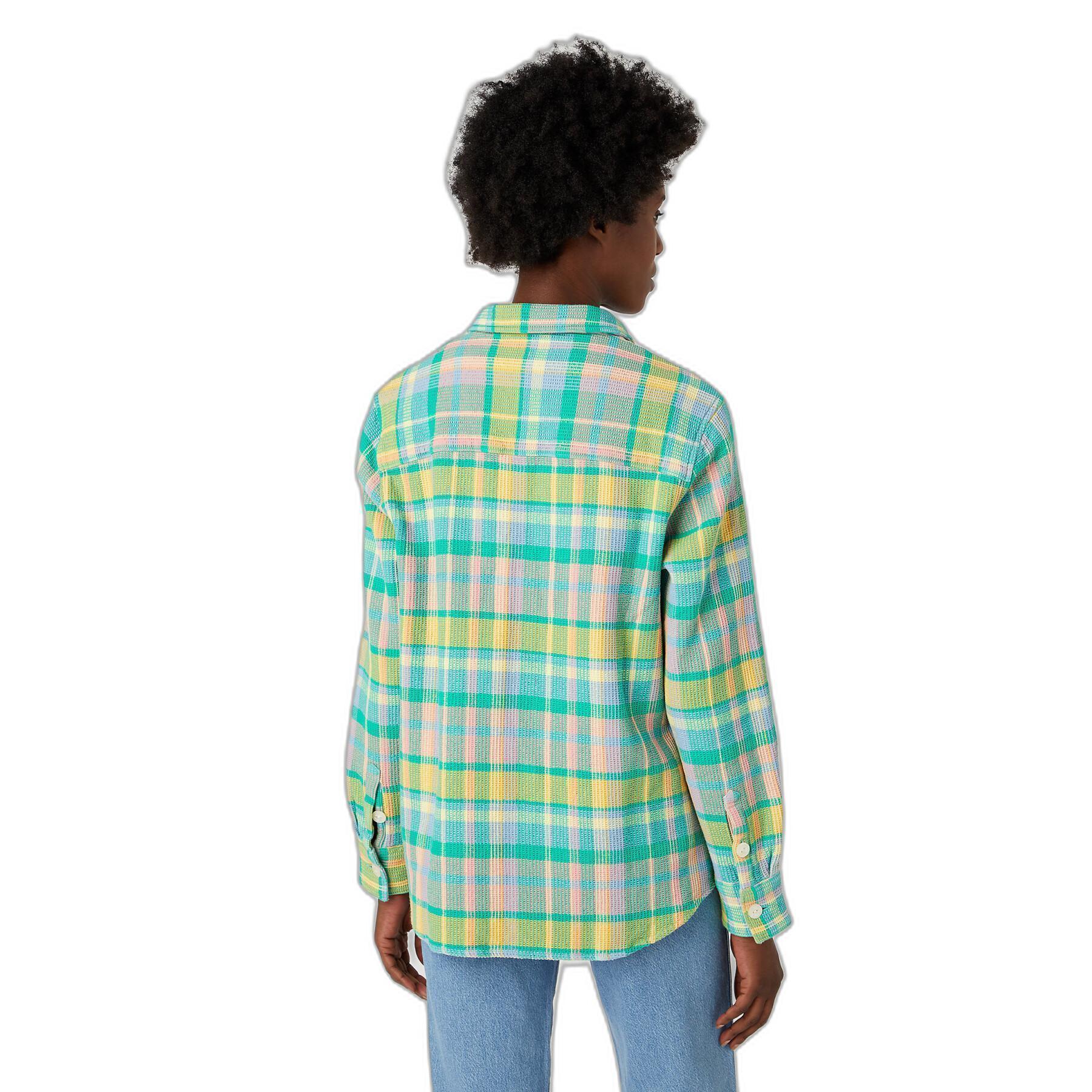 Wrangler Women's Multicolor Powder Blue Waffle Shacket | Wrangler In Lebanon