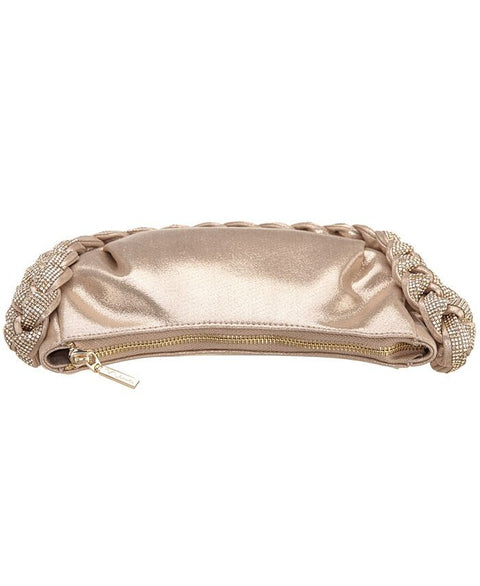 Nina Women's Gold Braided Crystal Hobo Shoulder Bag | Nina In Lebanon