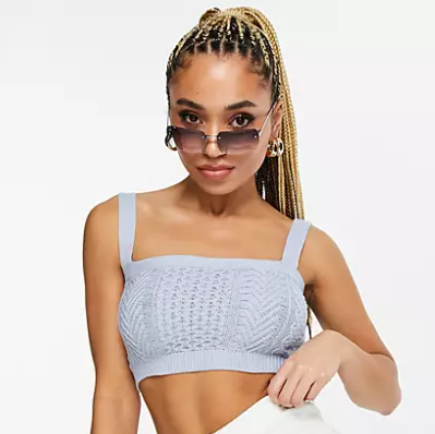 ASYOU Women's Blue Crop Top ANF1376