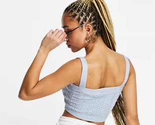 ASYOU Women's Blue Crop Top ANF1376