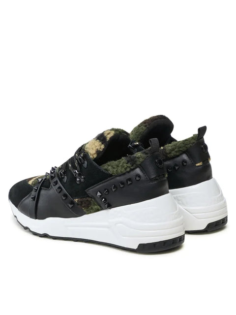 Steve Madden Women's Black Multi Curb-F Sneakers | Steve Madden In Lebanon