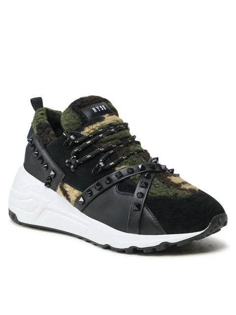 Steve Madden Women's Black Multi Curb-F Sneakers | Steve Madden In Lebanon