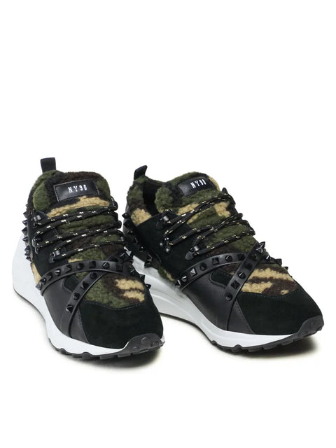 Steve Madden Women's Black Multi Curb-F Sneakers | Steve Madden In Lebanon