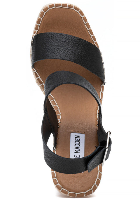 Steve Madden Women's Black Leather Uri Heel Sandals | Steve Madden in Lebanon