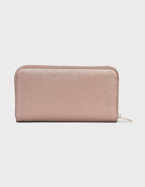 Trussardi Women's Dusty Rose Bella Zip Pocket  Wallet |Trussardi In Lebanon
