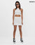 Bershka Women's Ecru Shirred Skirt with Frills 0148\115\250(fl105)