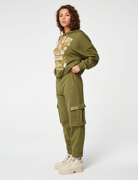 DCM Jennyfer Women's Olive Green Sweatpants 36GROOVYBA/3666021806 (FL67)