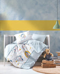 SD Home Bear - Blue  Poplin Baby Quilt Cover Set 129CTN3042