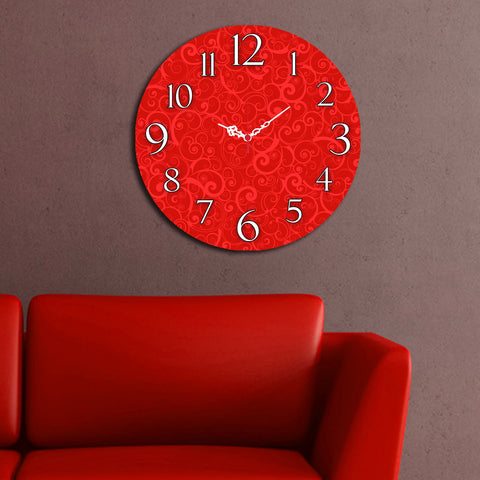 SD Home Red Decorative MDF Clock 238HMA3101