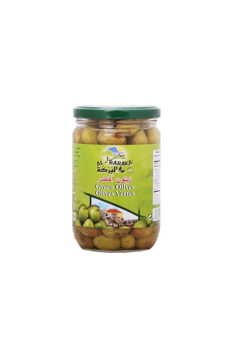 Al Baraka Green Olives Glass Pot 600g