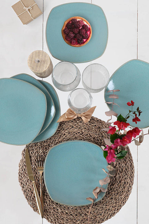 SD Home Turquoise Dessert Plate Set (6 Pieces) 275KRM1274