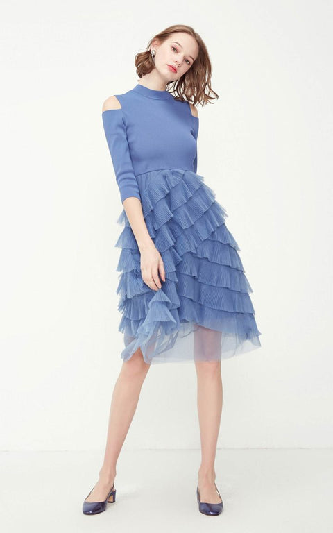 Vero Moda Women's  Bijou Blue  Dress 319146535E40(FL86)