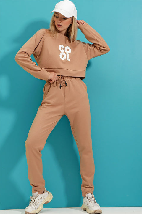 SD Moda Women's Mink Blouse & Trousers Set 416VGN2201 (cr15)