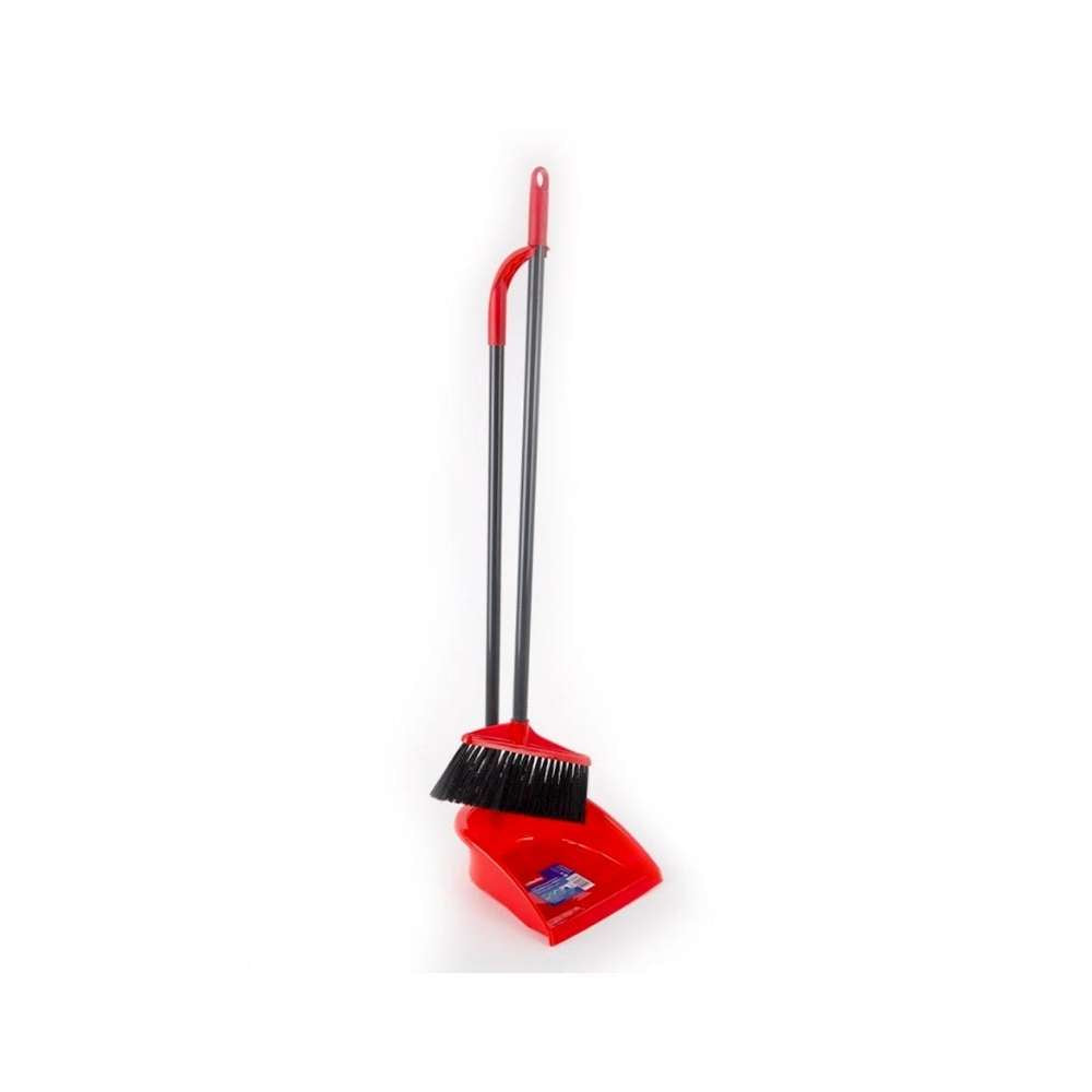 Vileda Long Handle Dustpan & Broom Set SuperDokan