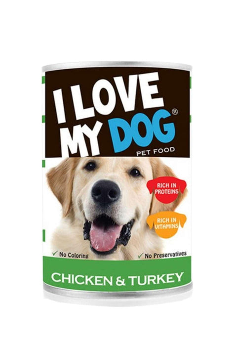 I Love My Dog Chicken & Turkey Chunks Dog Food 415g