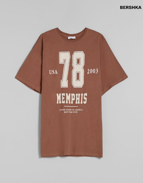 Bershka Women's Brown T-Shirt 5611/167/717 (shr)