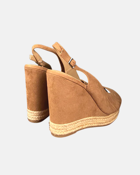 Graceland Women's Brown Slingback Wedges Sandals 2404101 (shr)