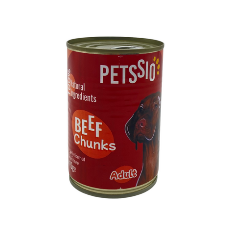 Petssio Adult Dog  Beef Chunks 415g