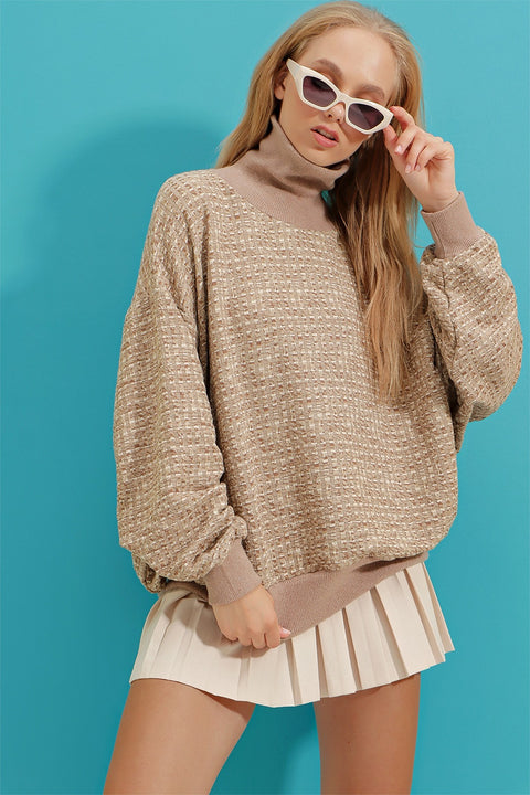 SD Moda Women's Beige Sweater 613BLV1123