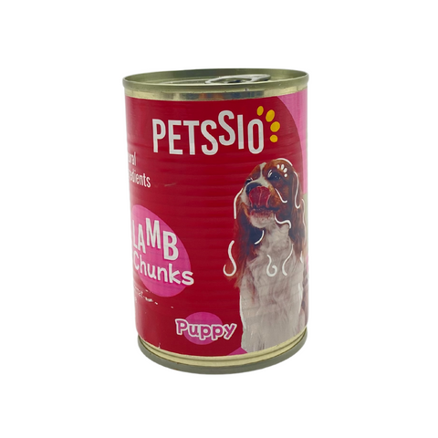 Petssio Puppy  Dog  Lamb Chunks 415g