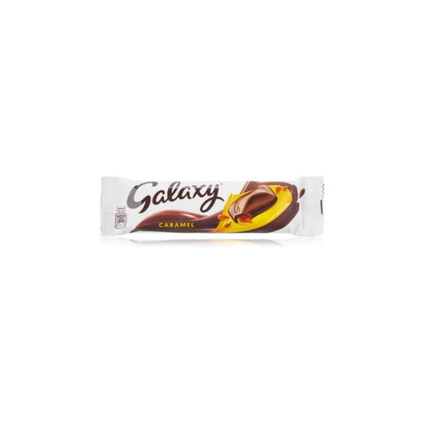 A wrapped Galaxy chocolate bar with caramel filling, 40g.