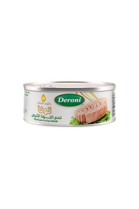 Deroni Tuna White Meat Tuna in Vegetable Oil 185g | Deroni  In Lebanon