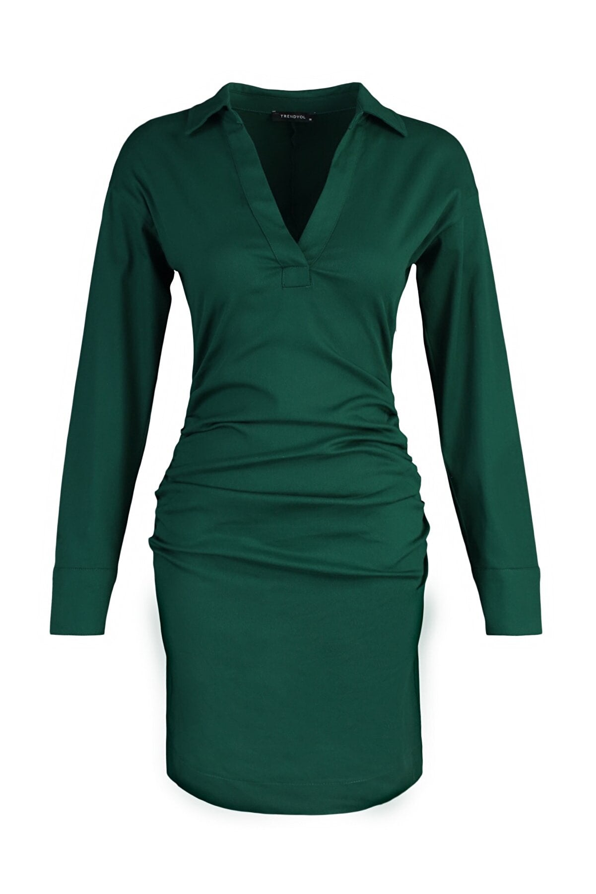 Trendyolmilla Women's Emerald Green Limited Edition Collar Detailed Dress TWOAW21EL1388